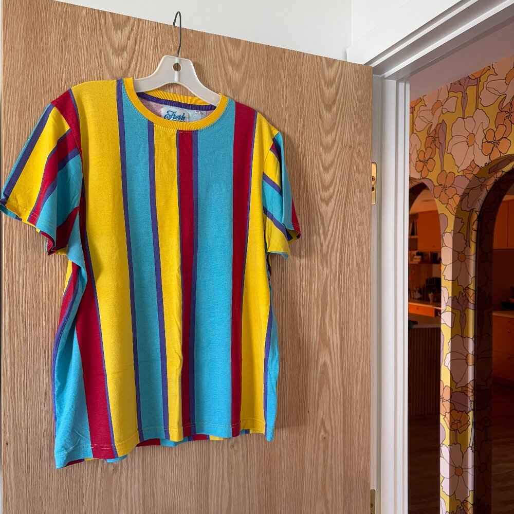 Fresh Prince / Prints of Bel-Air Striped T-Shirt Colorful 90s Retro Streetwear